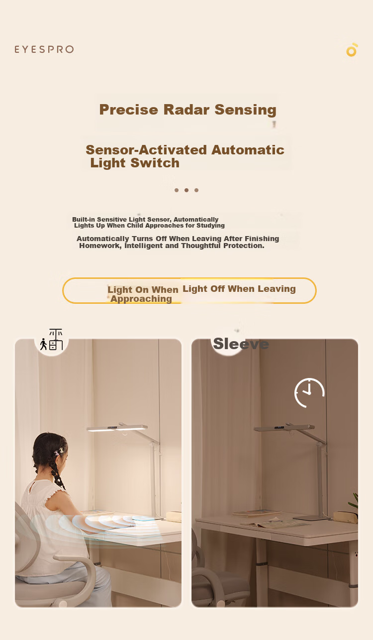 Haishibao National 5A Grade Eye Protection Study Desk Lamp Children's Student Blue Light Blocking Full Spectrum Dormitory Bedside Night Light L7A 24