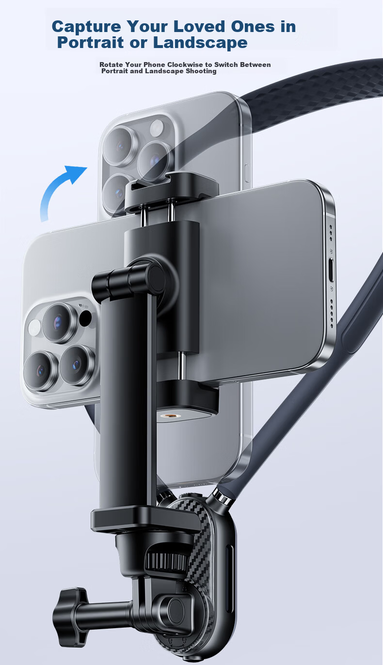 JIAHUACAI Neck Mount Bracket First-Person POV Chest-Mounted Vlog Live Outdoor Fishing Cycling Stabilizer Compatible with GoPro 13 12 DJI Pocket 3 Action 5 Pro 4