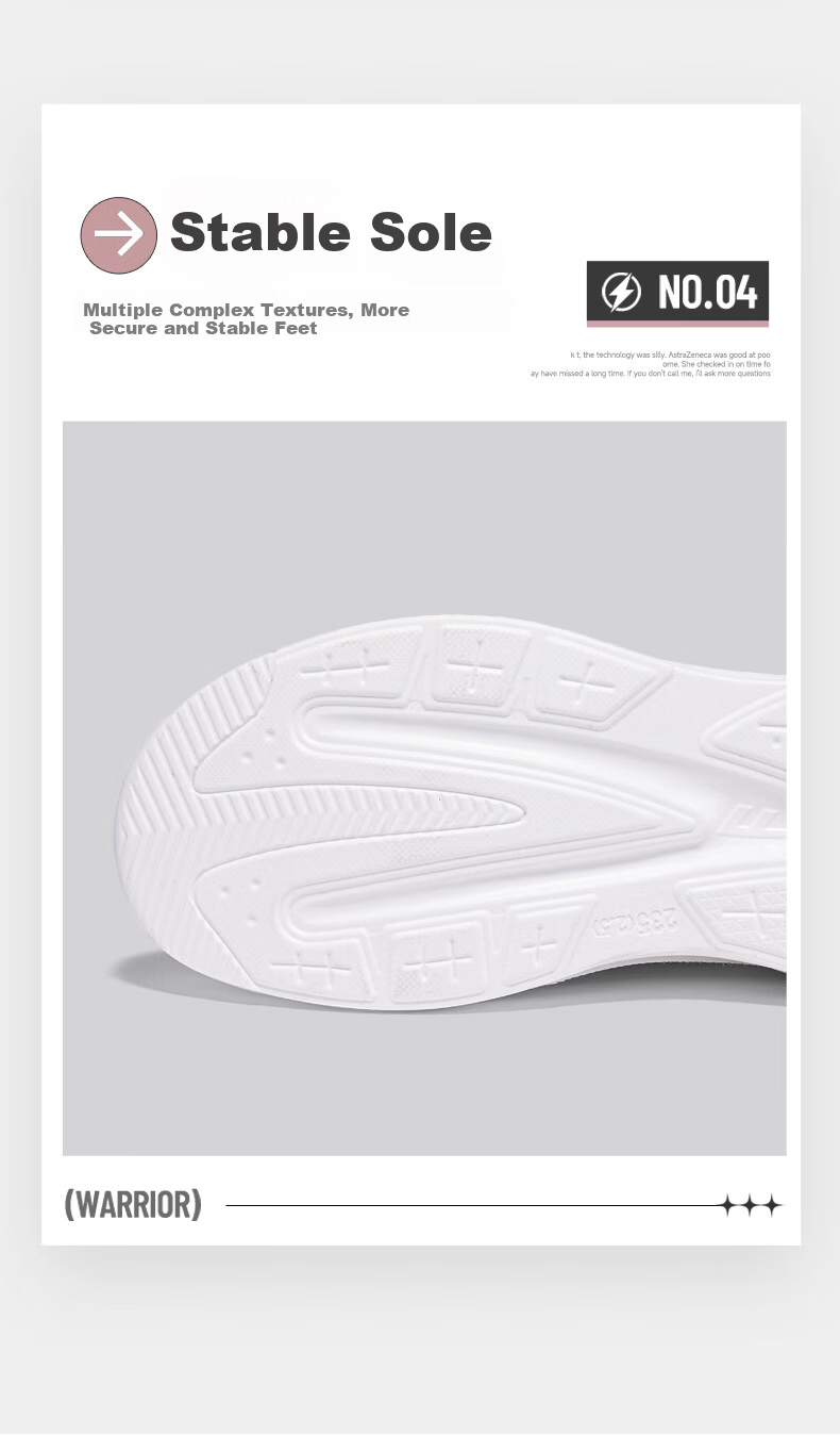 Warrior Official Women's Casual Shoes 2026 Summer Breathable Sports Shoes New High-Height Comfortable Running Shoes White Pink Size 39 10