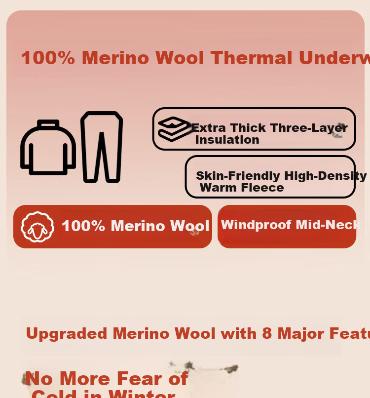 LangSha Thermal Underwear Extra Thick Plus Size Fleece-Lined Men's Wool Cold-Resistant Mid-Neck Thickened Warm Autumn Shirt and Pants Set Winter 1