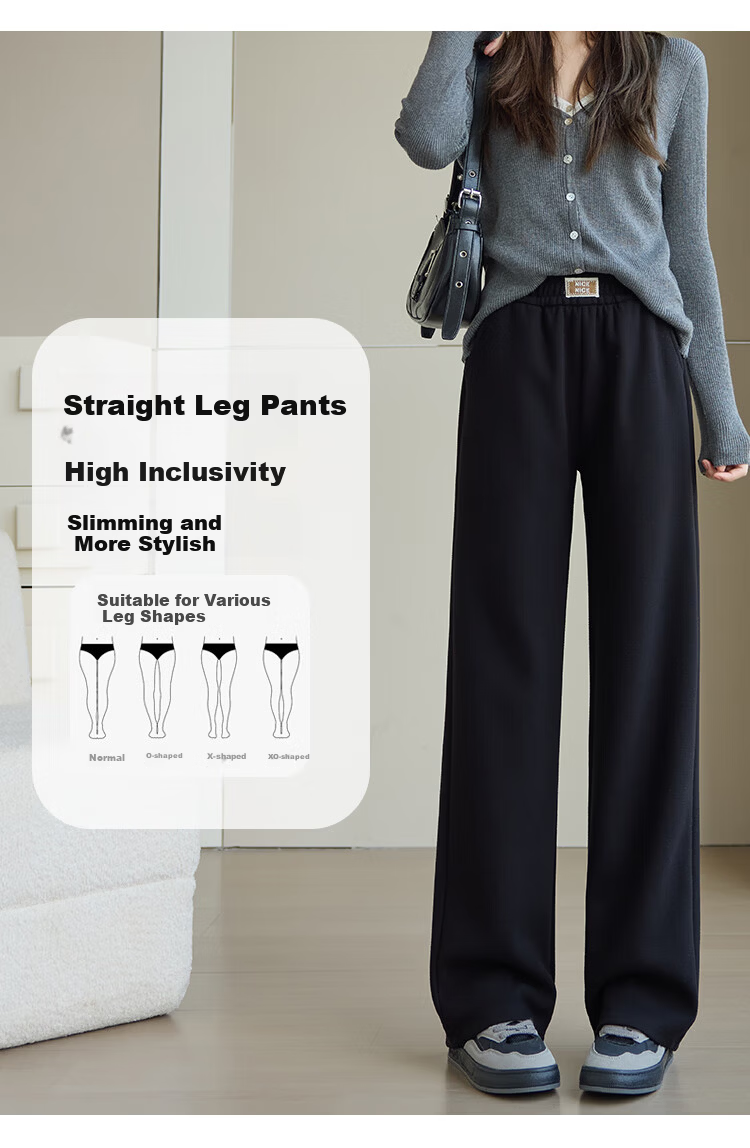 Free Style Wide-Leg Pants for Women Spring 2025 New High-Waist Slim Fit Narrow Casual Trousers 5