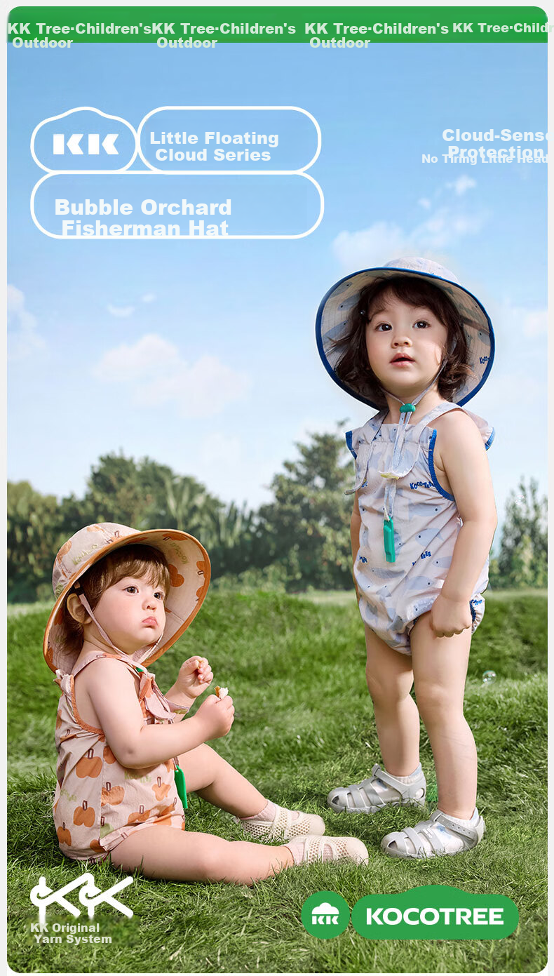 Kocotree KK Tree Kids Sun Hat Large Brim Boys Girls Baby Sunshade Printed Fashion Bucket Hat 3
