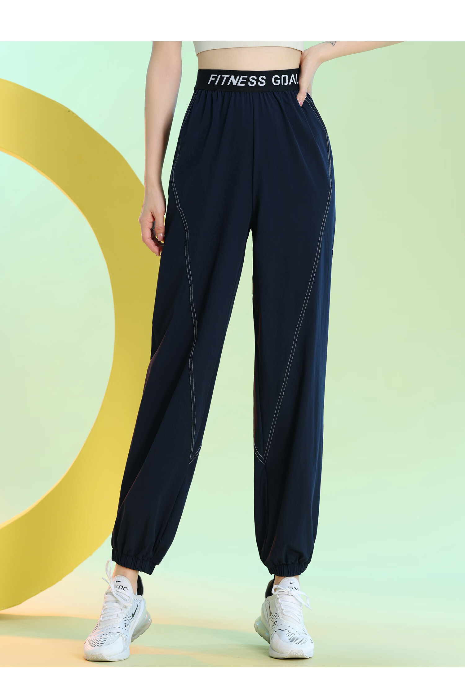 Baisirong 140 Jin Plus Size Women's Quick-Dry Fitness Running Pants Lightweight Yoga Training Straight-Leg Jogger Wide-Leg Trousers 4