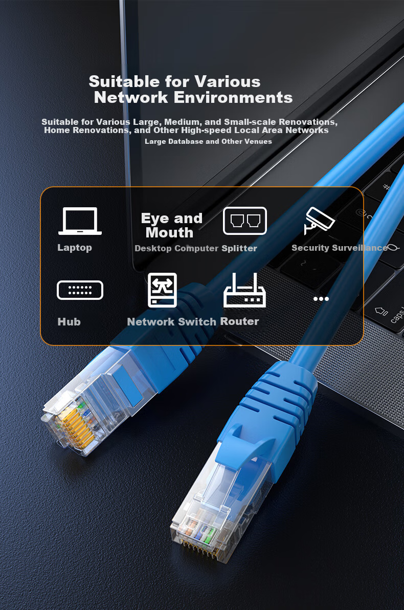 ZHONG TIAN HITECH Cat5e Ethernet Cable, Gigabit Network Connection Cable, Cat5e Patch Cord, Unshielded Eight-Core Twisted Pair Cable for Home Renovation And Broadband, Gray, 1 Meter 4