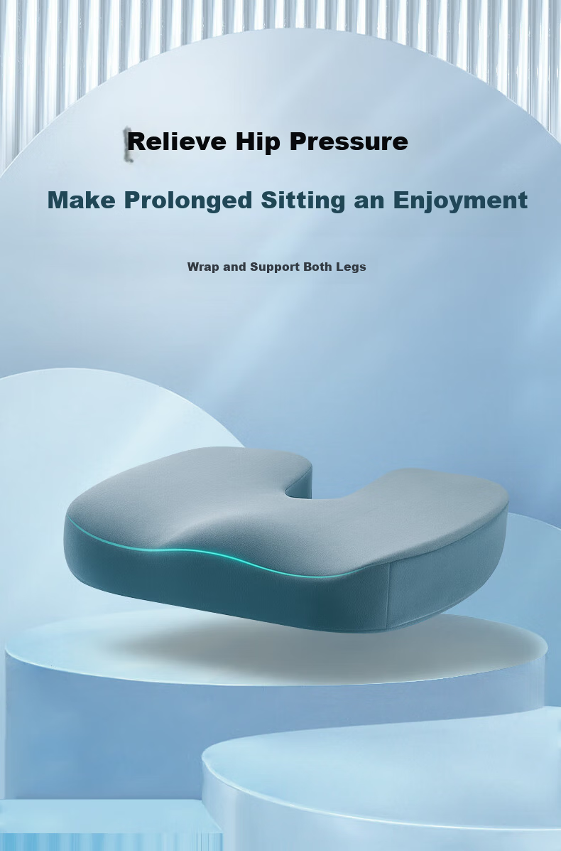 Howtreats Memory Foam Seat Cushion for Office and Car, Coccyx Pressure Relief Cushion for Long Sitting 1