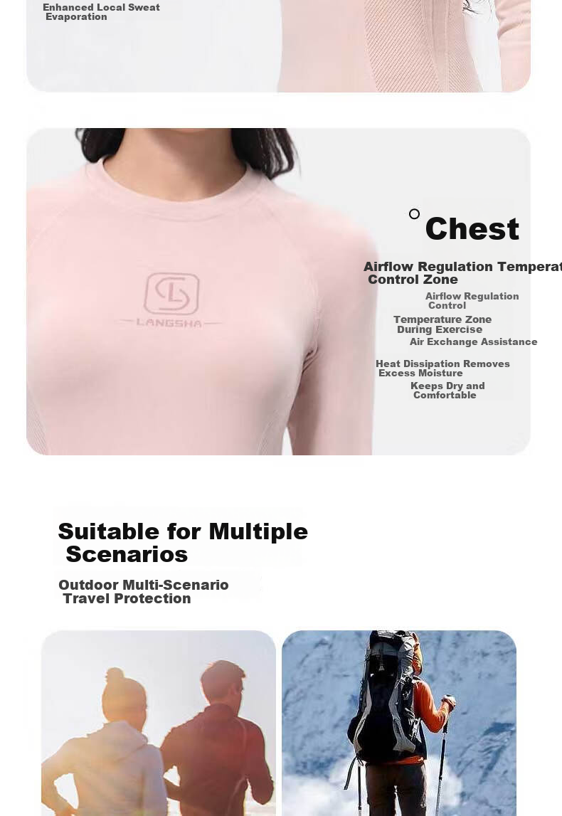 LangSha Women's Ski Quick-Dry Thermal Underwear Set Functional Antibacterial Breathable Moisture-Wicking Outdoor Sports Base Layer 8