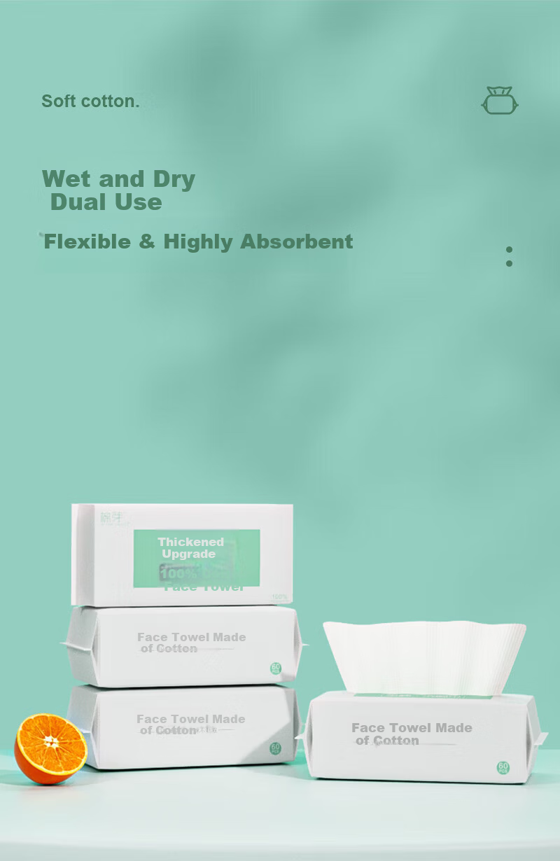 COTTON SHOOTS Disposable Cotton Facial Wipes Thickened Portable Pack 10 Sheets*1 Pack 5