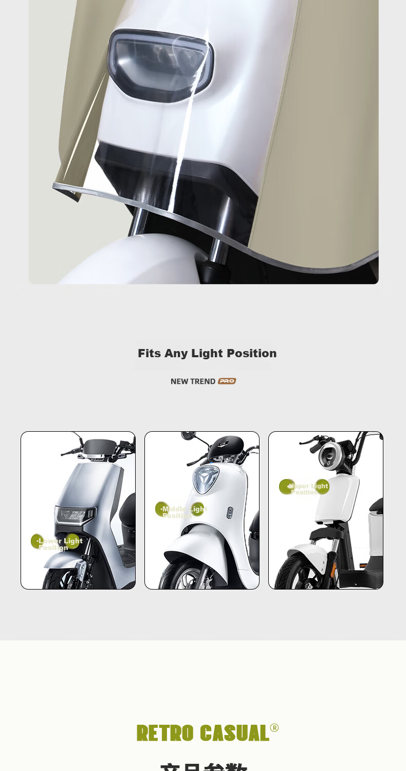 Beimei Electric Scooter Raincoat, Extra Large And Thick Long Style, Full Body Protection against Heavy Rain, for Men And Women, Single Or Double Rider, Battery-Powered Motorcycle Poncho 7