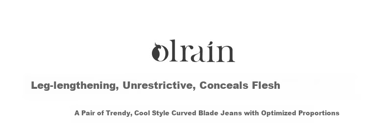 Olrain Tencel Denim Cotton Loose Wide-Leg Curved Hem Floor-Length Jeans Women's Spring Blue M 1