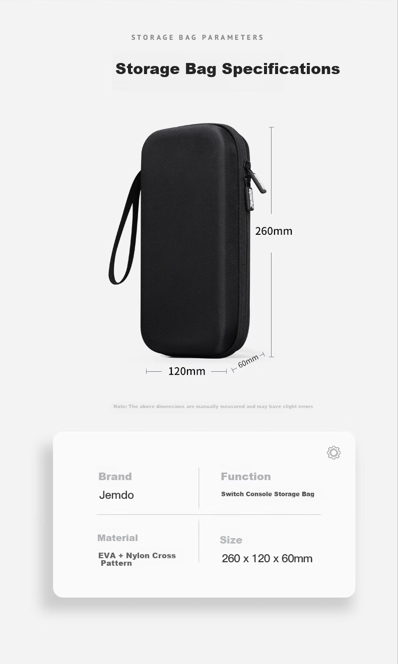 Jemdo Switch Storage Case, Game Console Protective Box, NS/OLED Handheld Multi-Functional Portable Storage Case, Large Capacity Protective Bag, Black 14