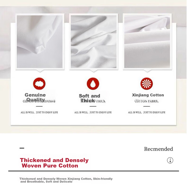 Aiwei Pure Cotton Bed Sheet Single White Bed Sheet Military Training Student Dormitory Single Quilt Cover White 115*210cm 5