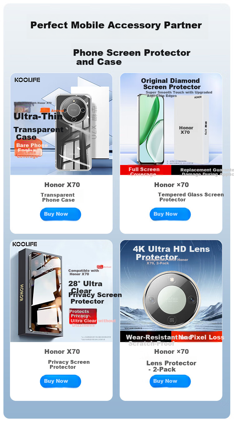 KOOLIFE [2 Pieces] Compatible with Honor X70 Lens Protector Film Rear Camera Protective Film AR Anti-Reflective Ultra-Thin High-Definition Scratch-Resistant Dustproof Film 1