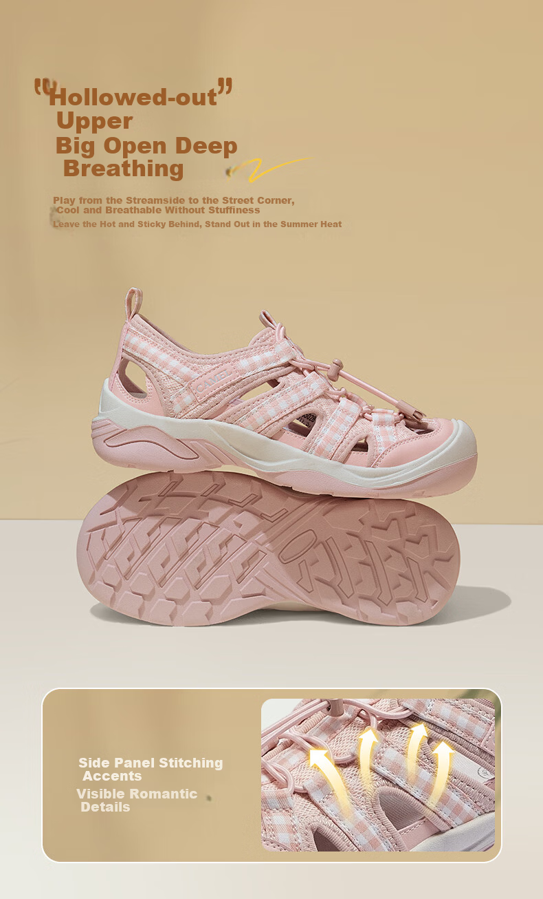 CAMEL Cute Cool Hollow Outdoor Water Land Wearable Sandals L26M255028 Gray Size 37 3