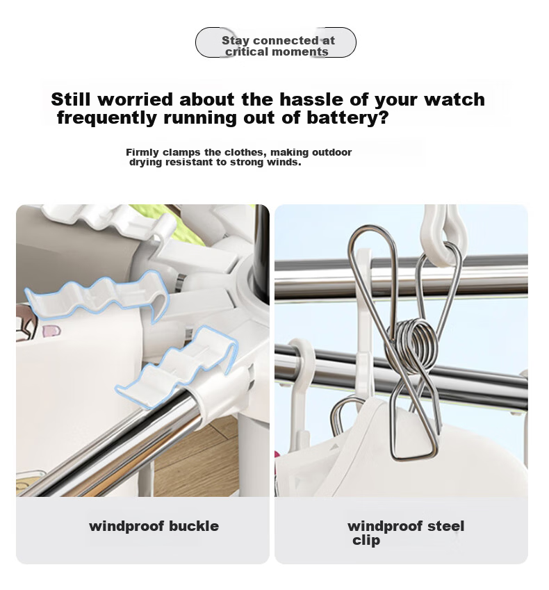 Baoyouni Baby Clothes Drying Rack Floor Folding Multifunctional Clothes Hanger Newborn Diaper Rack Single Rod Hanger 4
