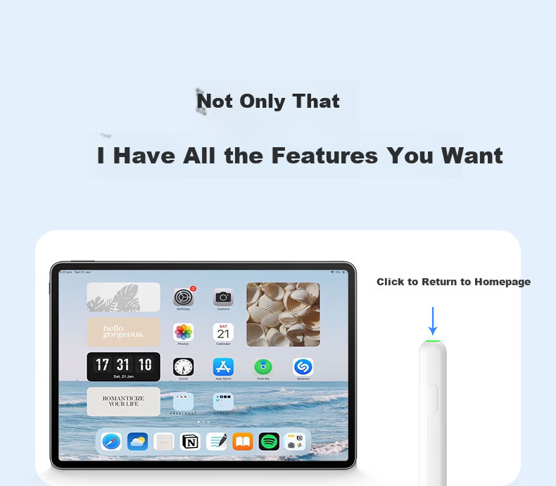 B.O.W New Apple Pencil Stylus for iPad Tablet Universal Apple Pen 1st and 2nd Gen Anti-Mistouch Drawing Capacitive Pen Magnetic Charging Model 13