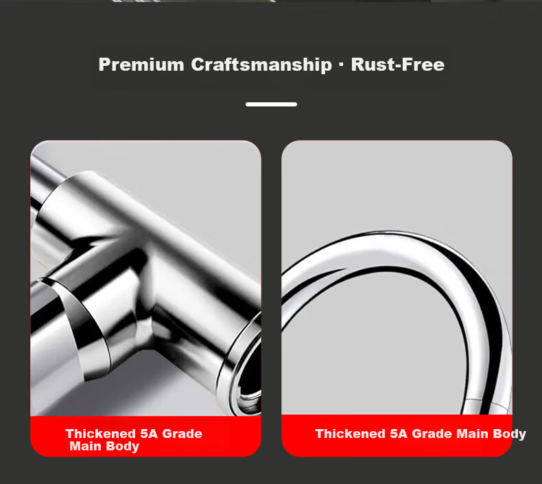 Baihan Kitchen Faucet Hot and Cold Two-in-One Stainless Steel High-Arc Kitchen Sink Faucet 12