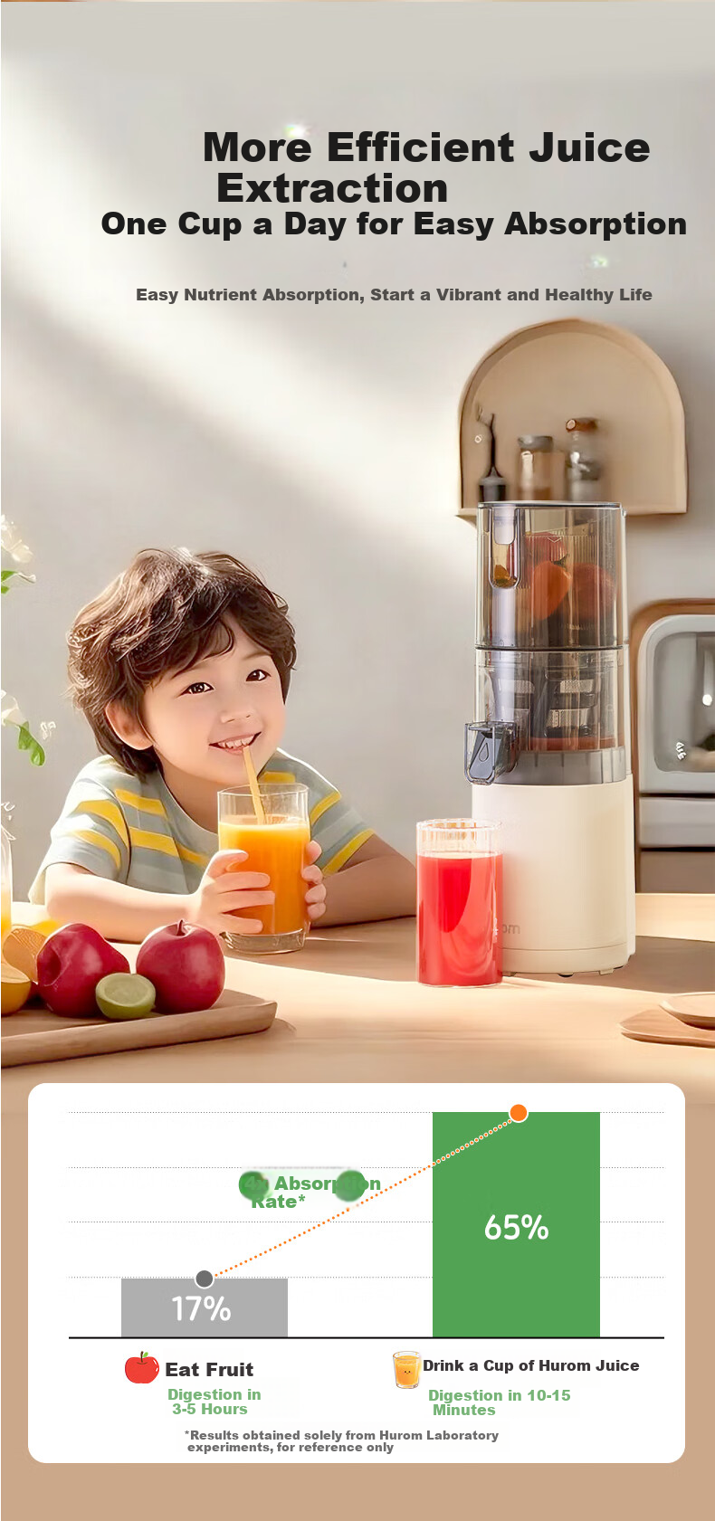 HUROM E30ST-BIM02MM Juicer Large Caliber Masticating Juicer with Pulp Separation Household Blender 4