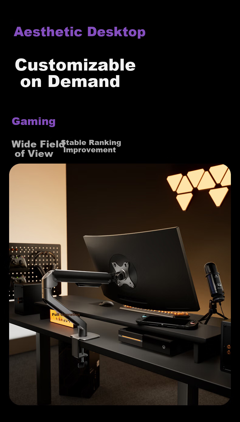 Brateck Beihu Monitor Stand Computer Desk Mount Inverted Display Arm Dormitory Floating Bracket 17-32 Inch E350pd Obsidian Black 19