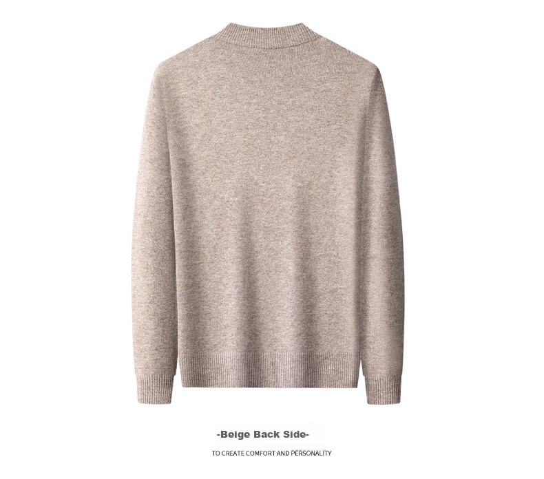 Hengyuanxiang Men's Thick Wool Sweater 100% Pure Wool Winter New Round Neck Casual Knitwear for Middle-aged and Young Men 6