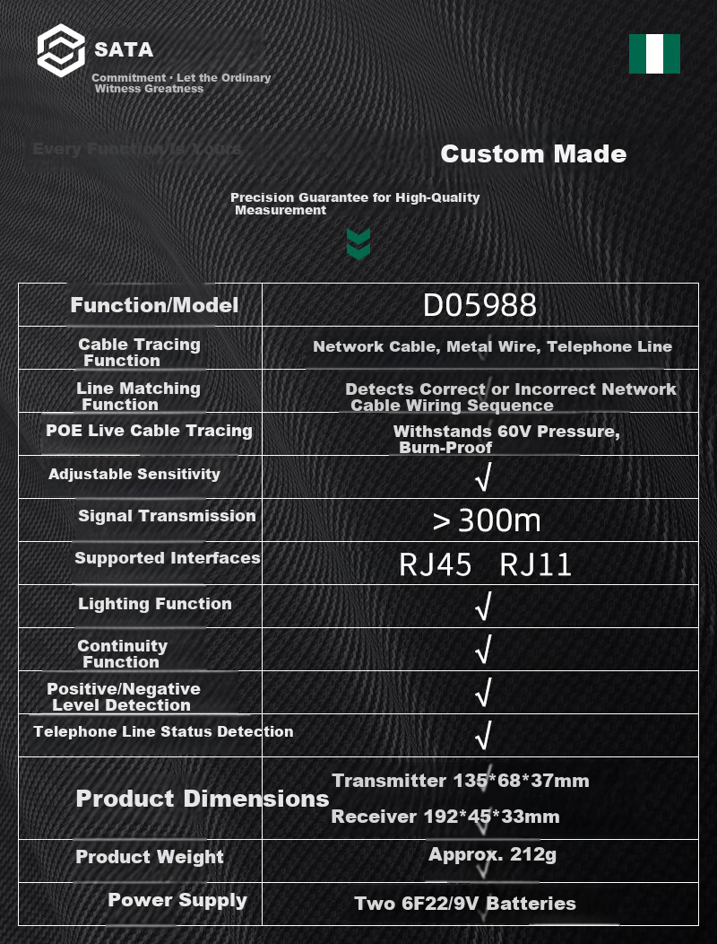 SATA Cable Tracker Strong Electrician Wire Tracer Network Tester Circuit Continuity Detector D05988 5