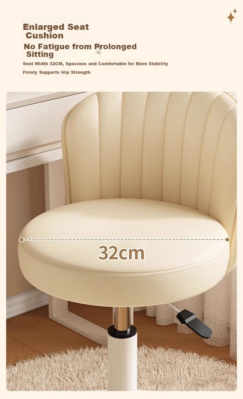 Jingcai Adjustable Bar Stool Swivel Chair Study Chair Bedroom Vanity Chair Beauty Stool Bar Stool JBY10 Beige 11