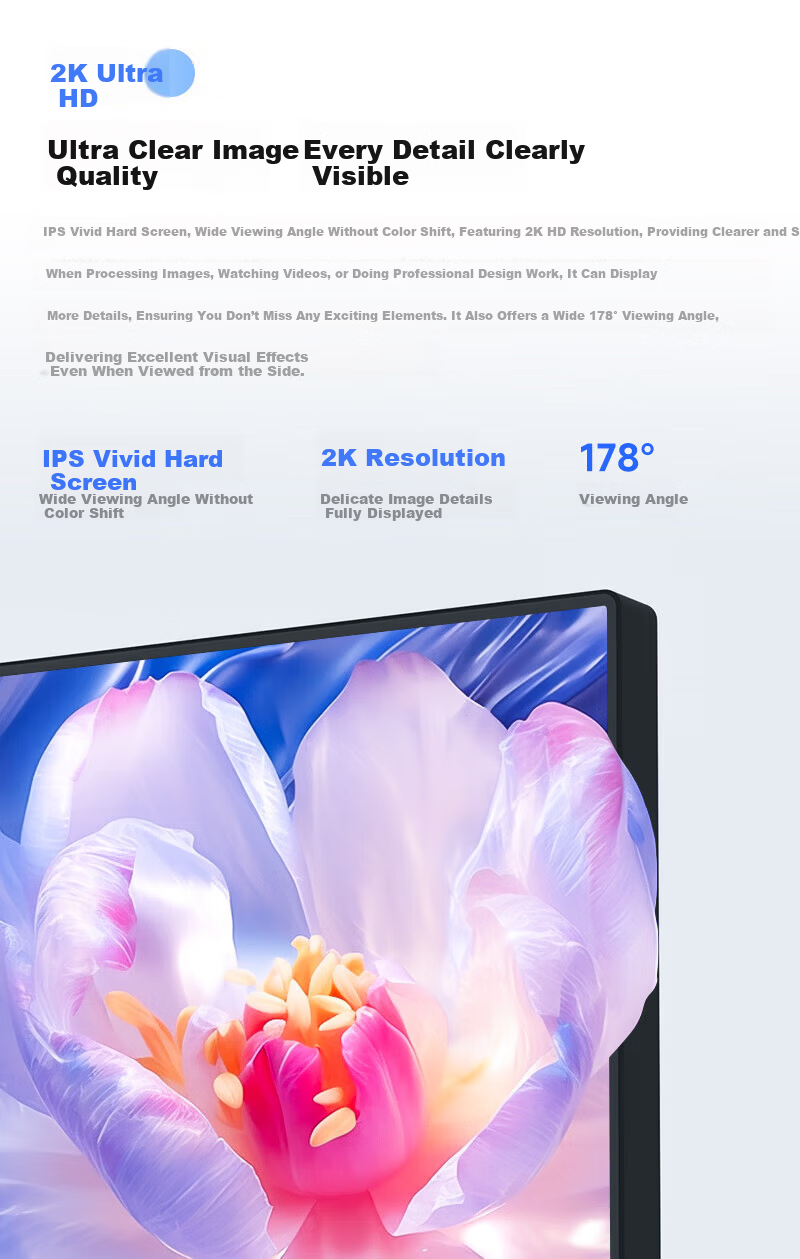 AOC Q24E11 23.8-inch 2K HD IPS Monitor for Laptop External Entertainment Office Design Computer Display 4