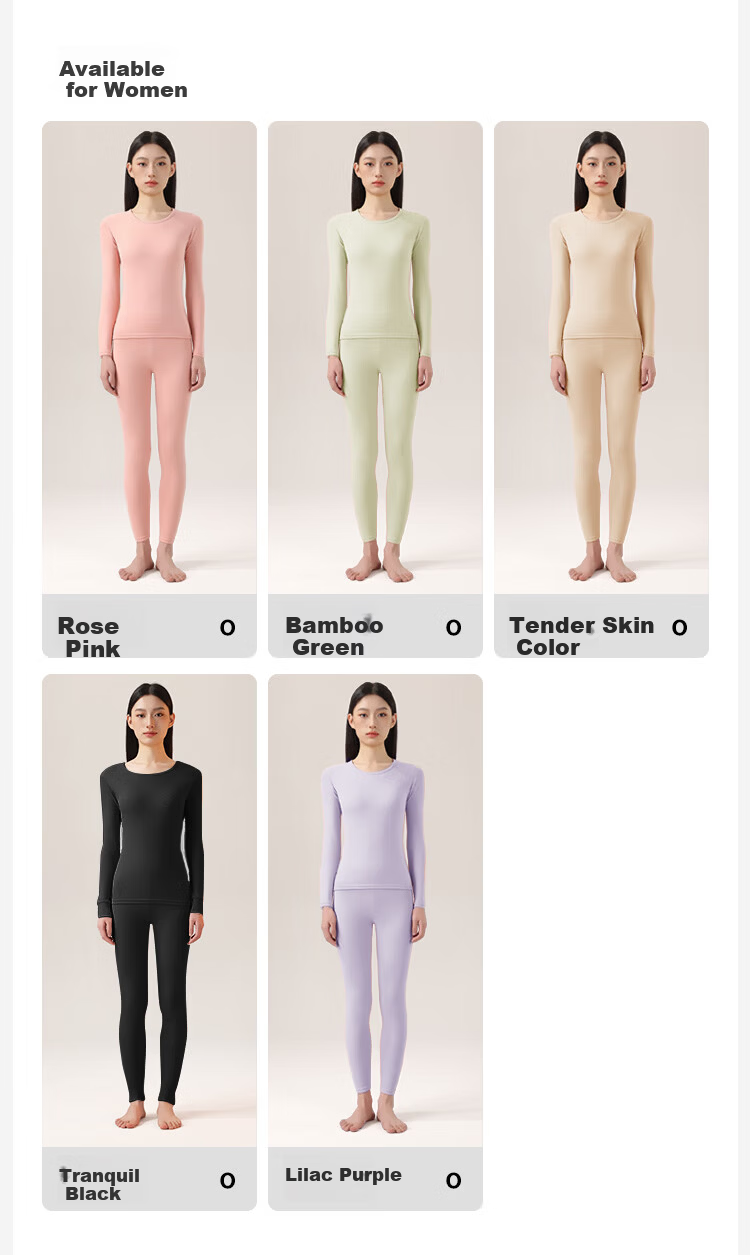 Urban Beauty Women's Cashmere Silk Thermal Fleece Lined Thickened Autumn Long Johns Set Milk Tea Skin L Size 13