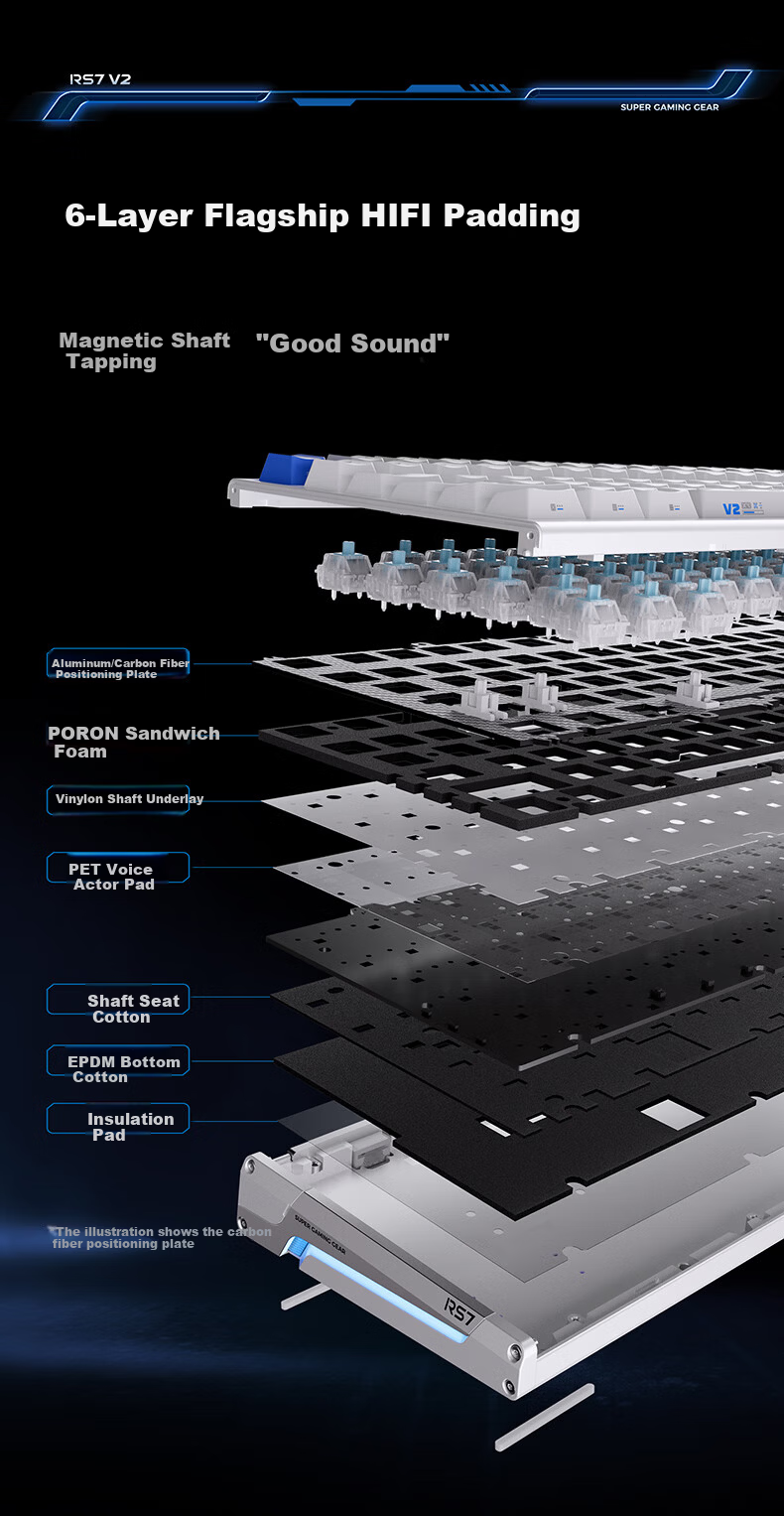 ATKRS7V2 Ultra Wired Customizable Valorant RT Mode 75% Layout Gaming Office Mechanical Keyboard 81 Keys Silver Blade Crystal Blade Switches 3