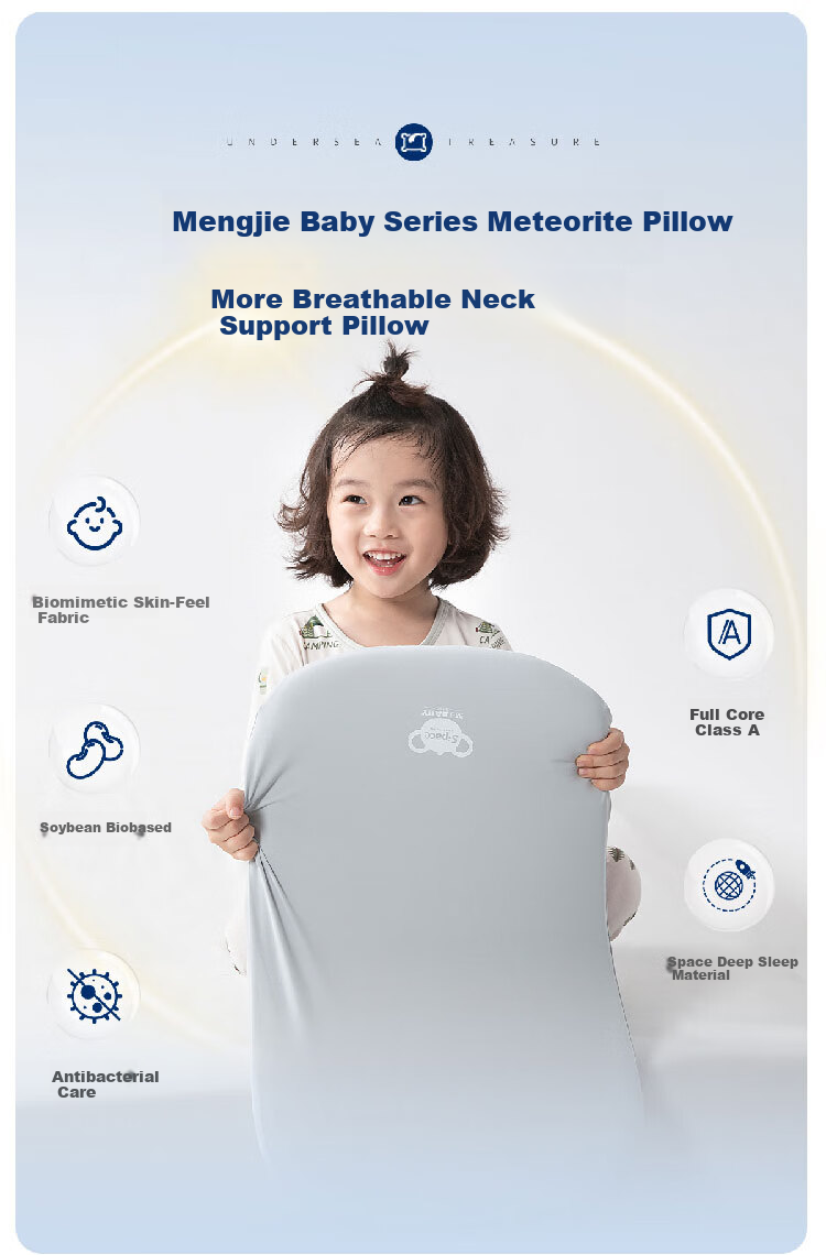 M·JBABY I1pro Space Meteorite Pillow, Skin-Friendly Memory Foam Pillow, Student Single Pillow Core, Antibacterial And Removable Washable, for Ages 10 And Above 5