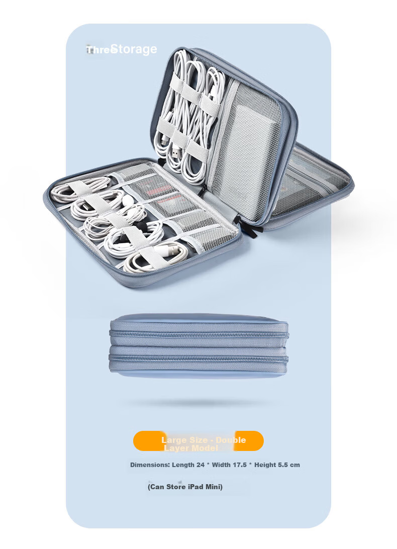 Milooky Digital Accessories Storage Bag Portable USB Drive Tablet iPad Charger Earphone Data Cable Makeup Bag Multifunctional 2