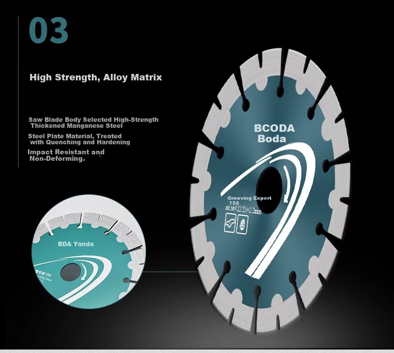 Boda Concrete Grooving Cutting Blade Thickened Diamond Saw Blade Wall Cutting 190mm Grooving Expert Single Piece 11