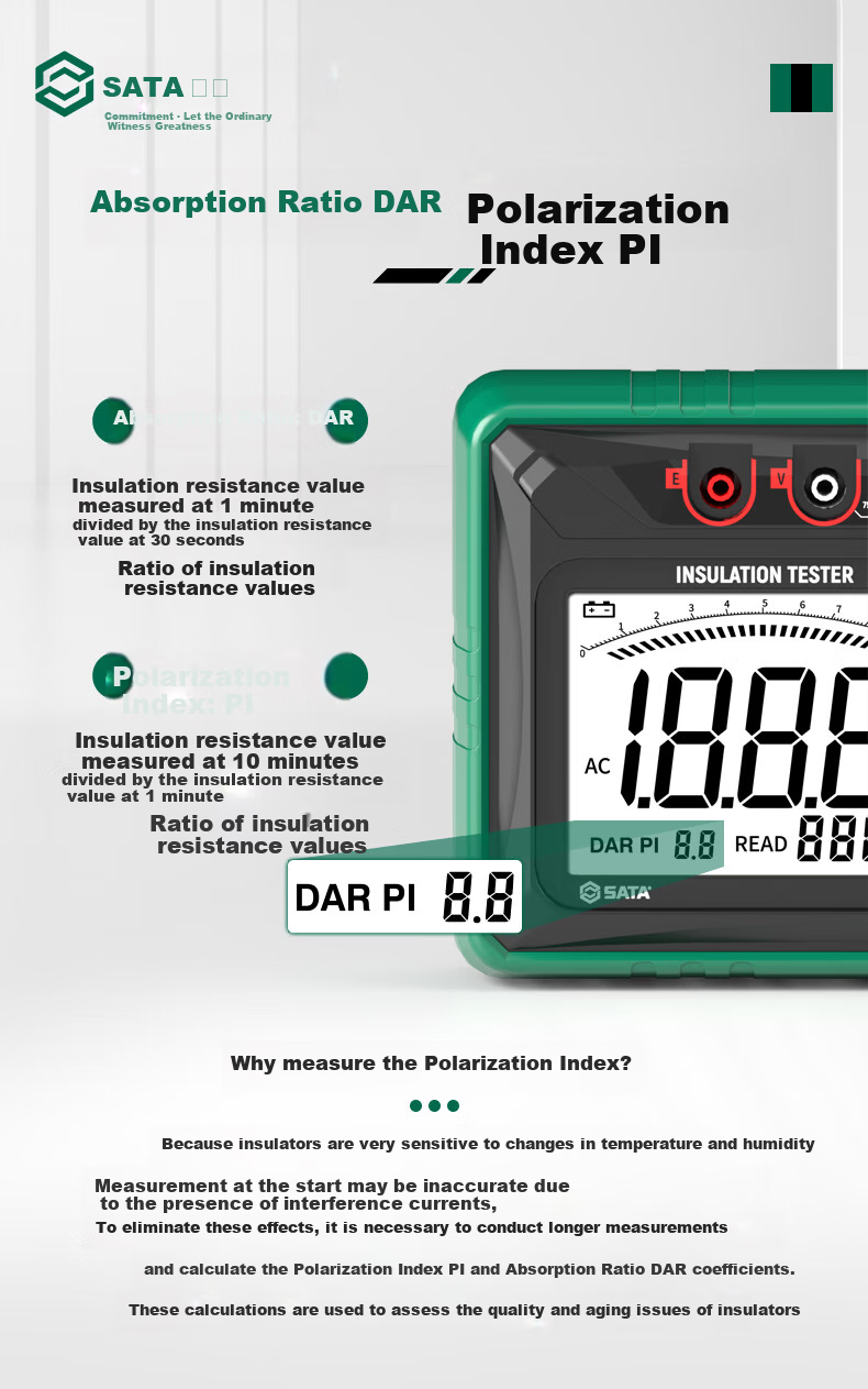 SATA Insulation Resistance Tester Digital Electronic Megohmmeter High Voltage 1000V Leakage Meter D05994 7