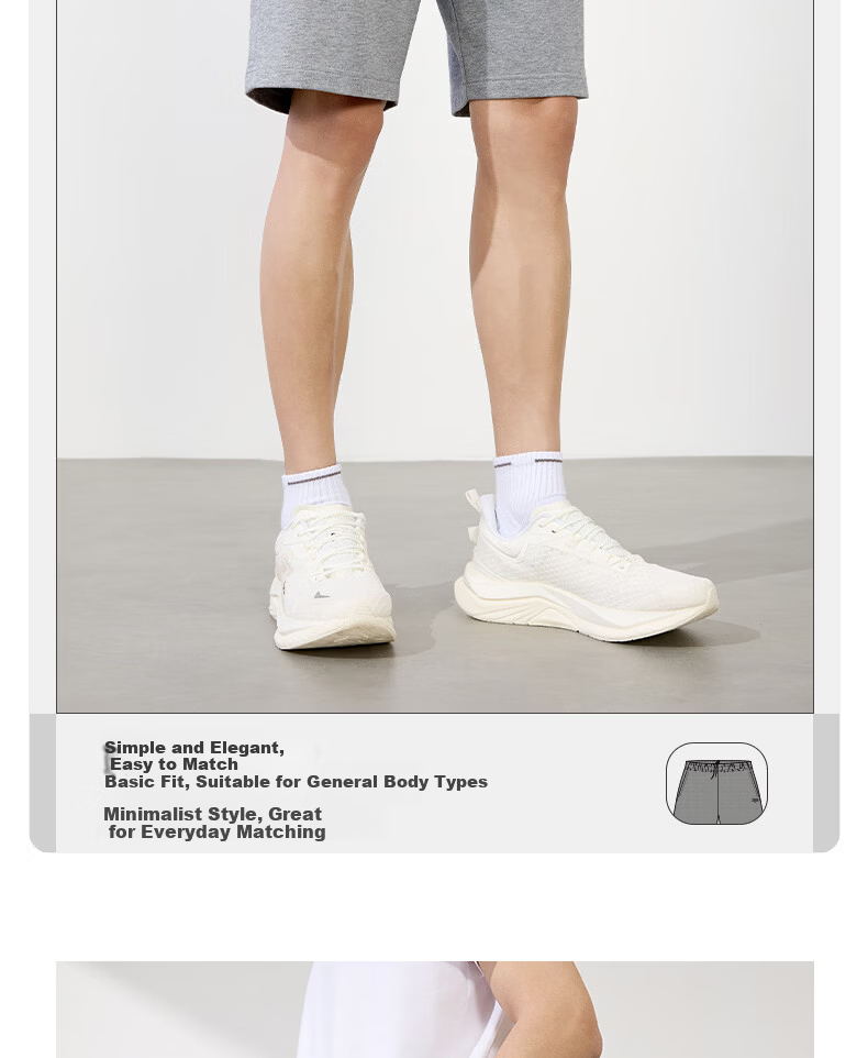 361° Men's Spring Summer Five-Point Shorts Running Fitness Training Casual Knit Pants 652624706-4 5