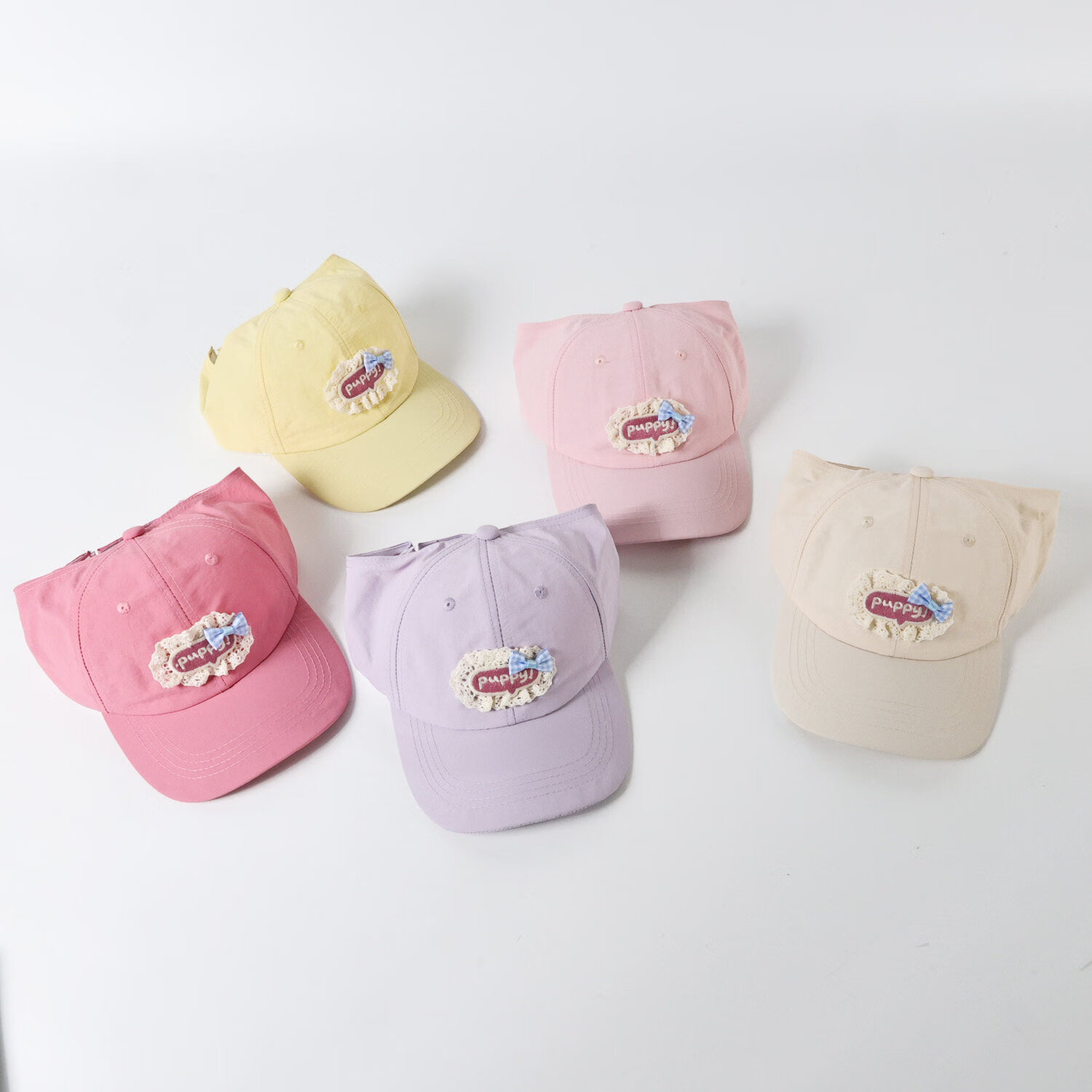 Mumuwu Kids Sun Protection Hat Thin Half-Top Baseball Cap Ponytail Sunshade Quick-Dry Breathable Duckbill Cap Pink 2