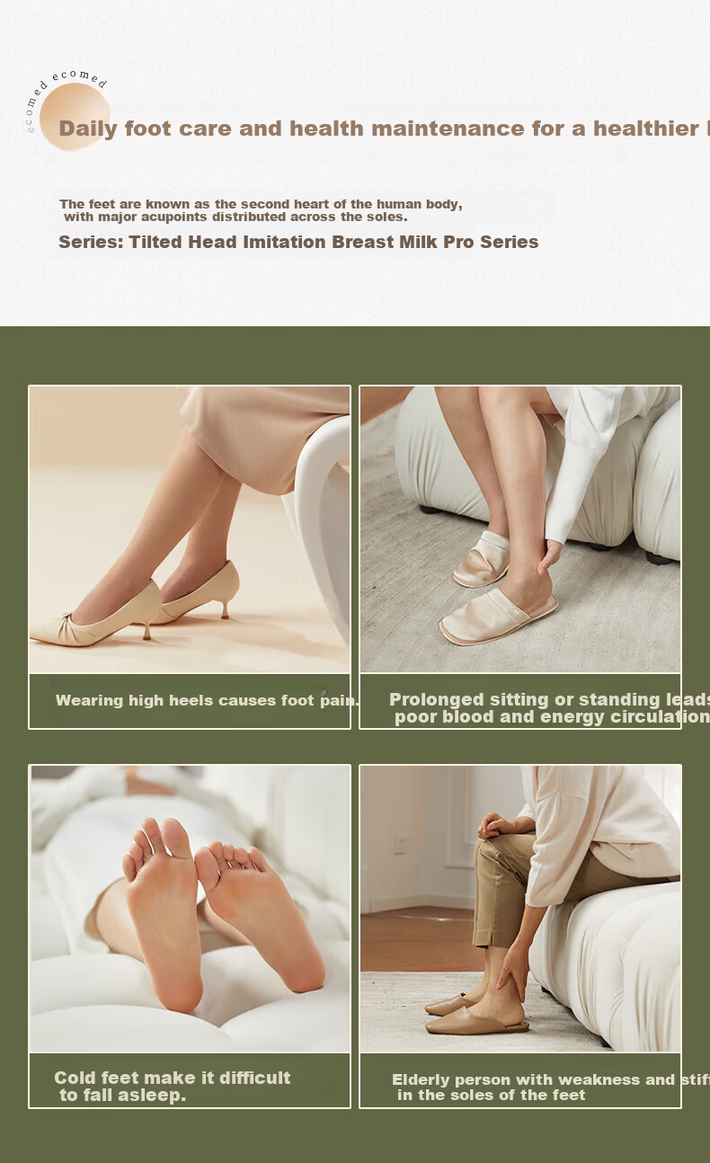 Ecomed German Foot Massager Fully Automatic Kneading Foot Sole Massager Ankle Heat Acupoint Therapy Gift for Parents Elders Practical Birthday Present 3