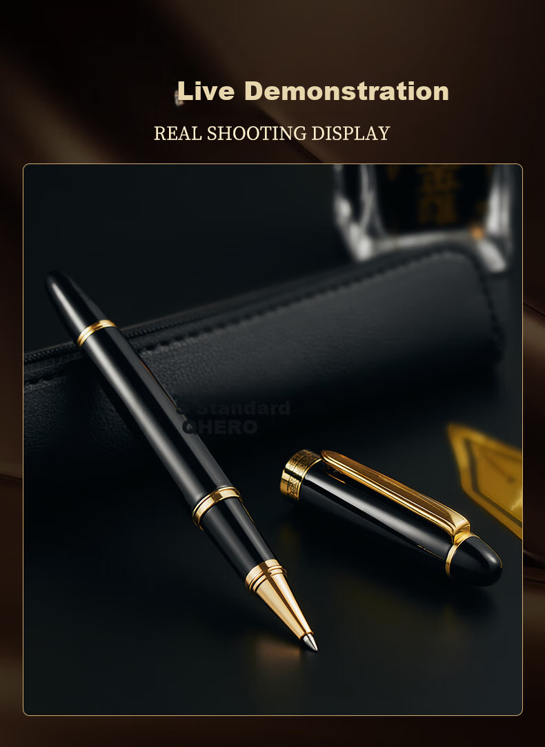 HERO Signature Gift Box Huazhang Series Ballpoint Pen Business High-End Stylish Birthday Holiday Gift Refill Set Black Souvenir 9