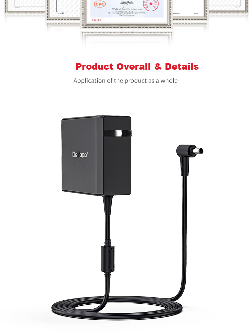 Delippo Power Adapter for ASUS TUF Gaming A16/ROG Phantom 4PLUS/ROG Strix G15/GX550L/GX701L Laptops, Gaming Laptop Power Supply, 20V12A 240W 6