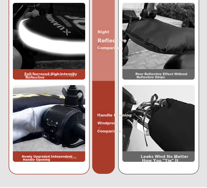 Jumu Motorcycle Electric Bike Handlebar Gloves Winter Warm Waterproof Universal Thickened Windproof Hand Protection Gloves for Men and Women 5