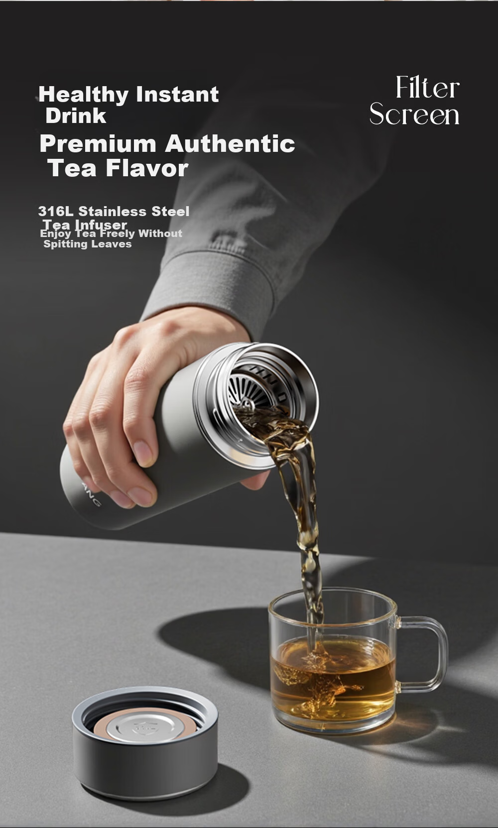 Fuguang 316L Stainless Steel Insulated Water Bottle Business Office Tea Cup Unisex Thermal Flask Straight Body Cup 4