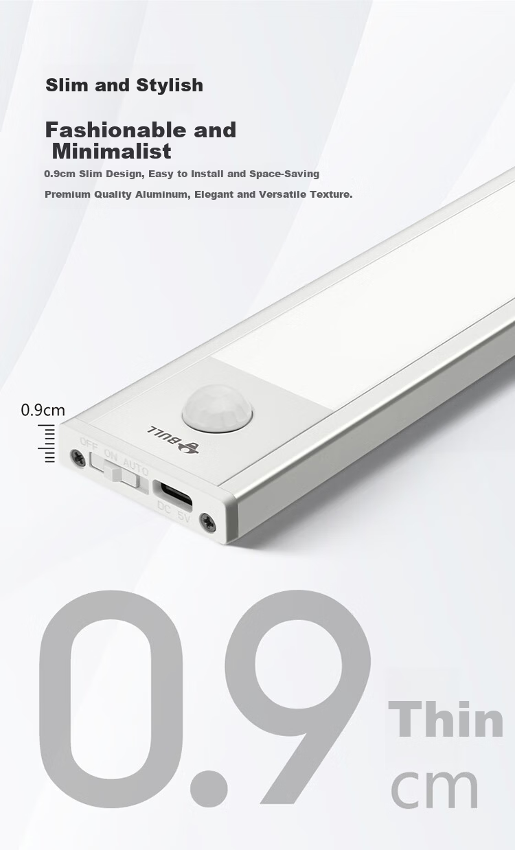 BULL Human Body Sensor Cabinet Light Wardrobe Light MC-A003B-ES Magnetic Bedroom Bedside Night Light 80CM 4000K 12