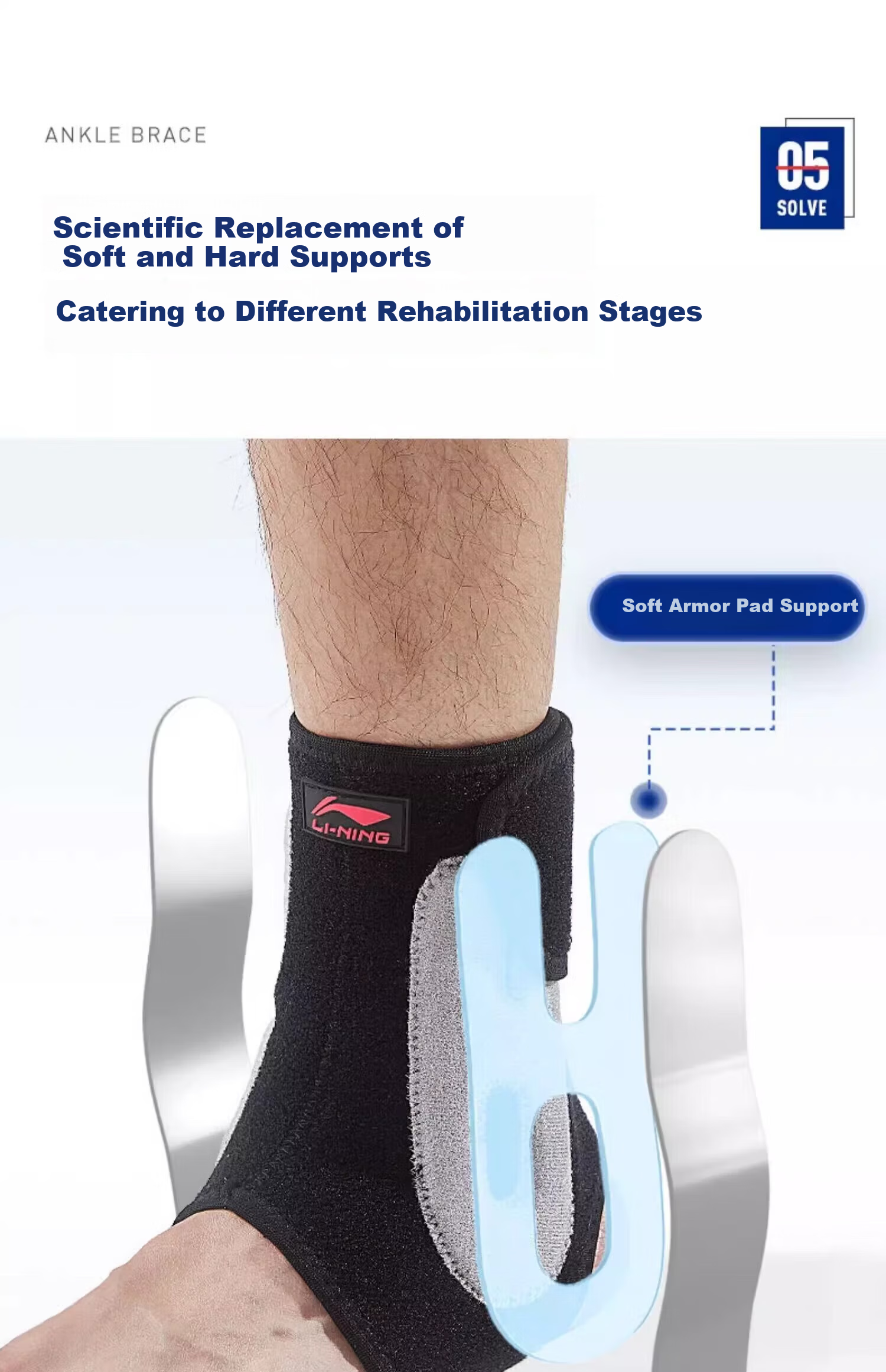 LI-NING Ankle Brace Support for Sprain Ligament Injury Protection Achilles Tendon Recovery for Kids 10