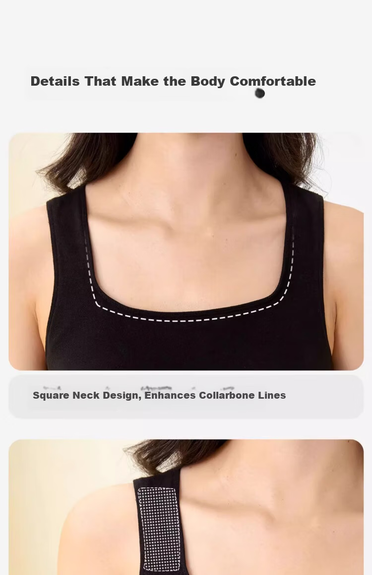 NEIYIN Women's Thermal Vest with Chest Pad Basic Versatile 2025 New Integrated Design Black M 13