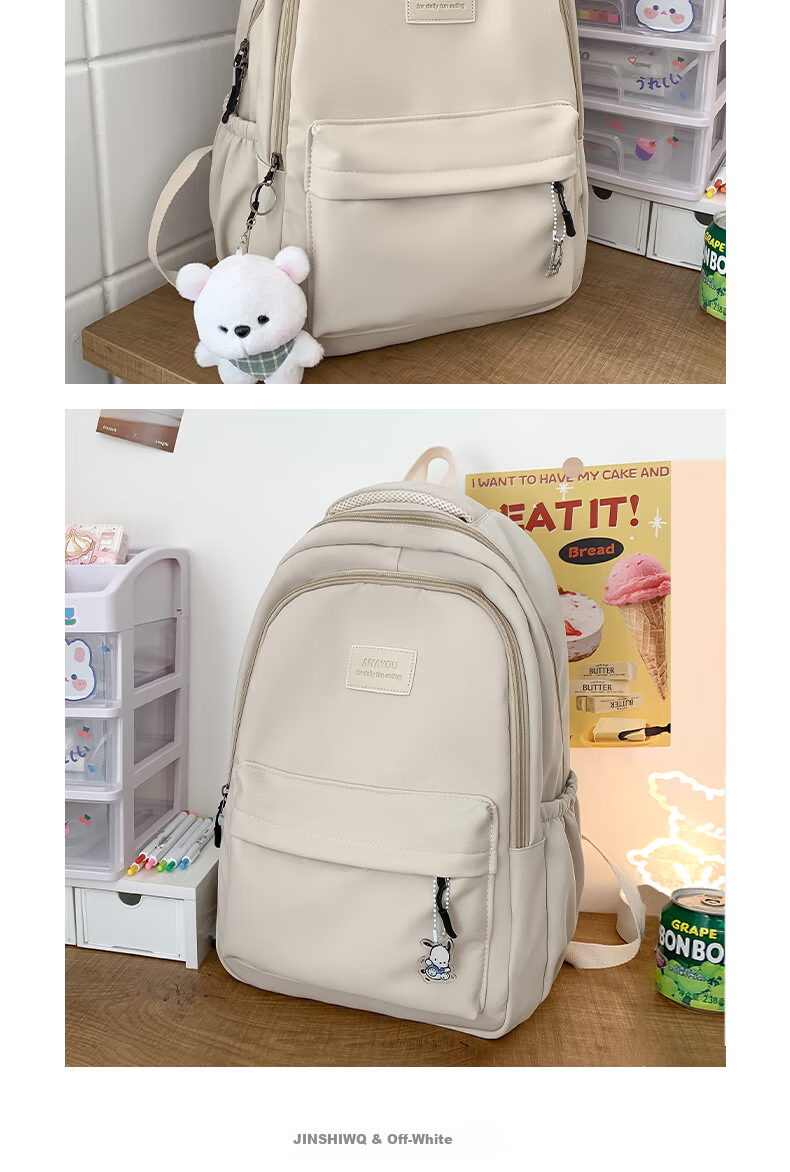 JINSHIWQ Large Capacity Backpack for Girls, Junior High and High School Students, Travel Shoulder Bag, Stylish Commuter Laptop Backpack for College Students 12