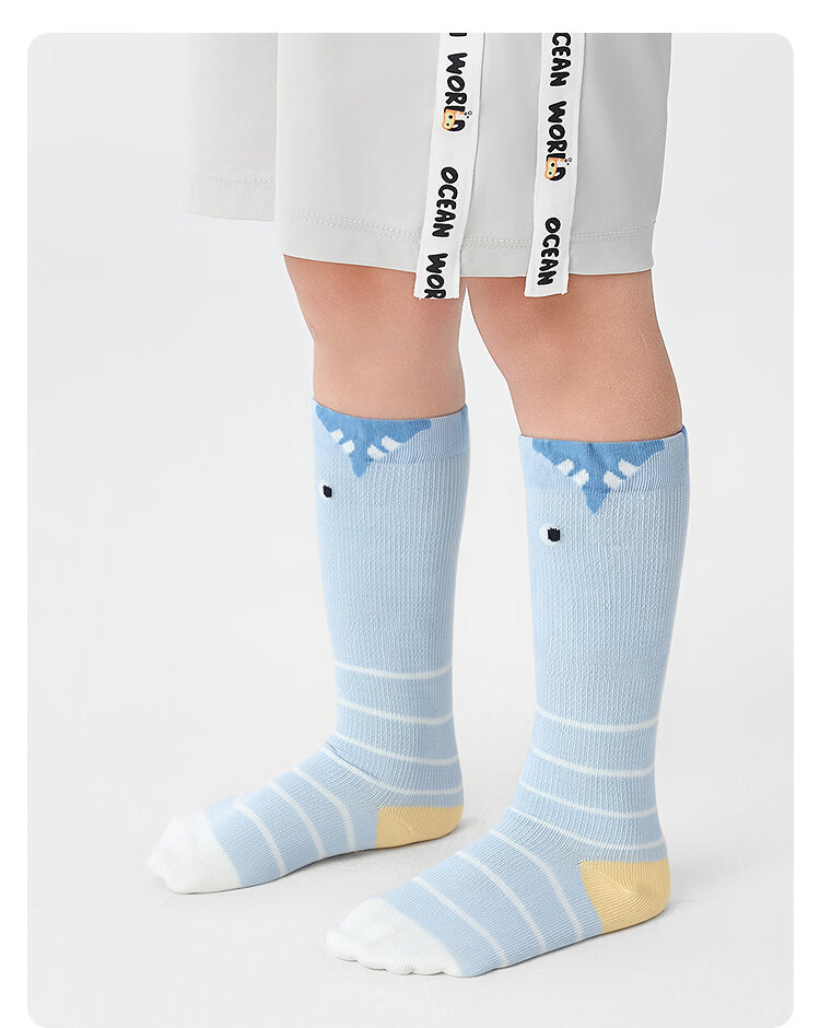 Balabala Baby Socks Summer Mesh Breathable Thin Infant Long Socks Anti-Mosquito Comfortable 3 Pairs Pack 36
