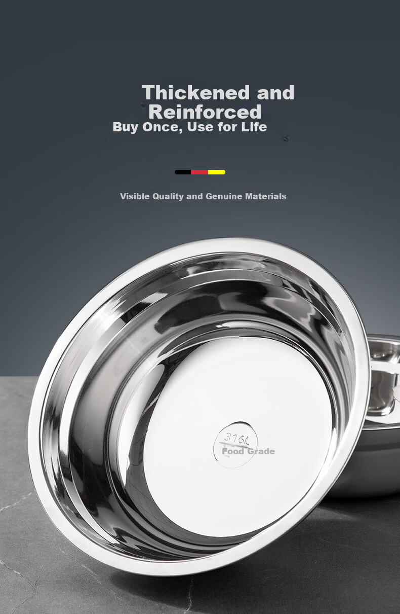 Newair Food Grade 316 Stainless Steel Mixing Bowl Thickened Flat Bottom Kitchen Bowl for Beating Eggs and Dough 5