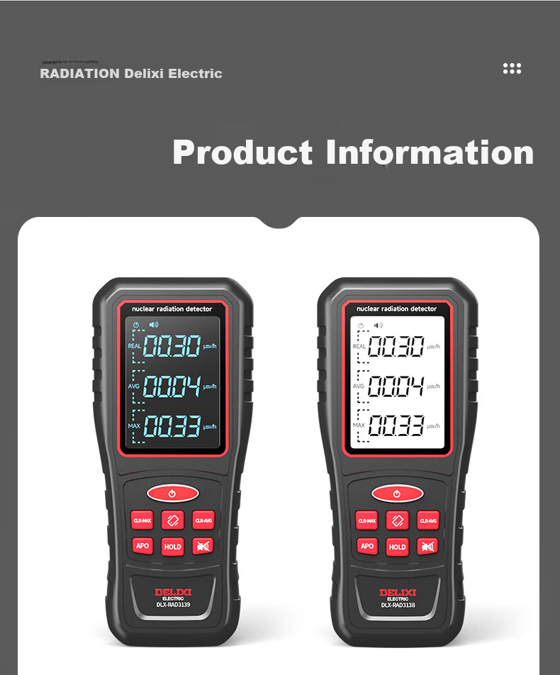 DELIXI ELECTRIC Nuclear Radiation Detector Geiger Counter βγX Radioactive Ionizing Radiation Home Personal Measurement Alarm 10
