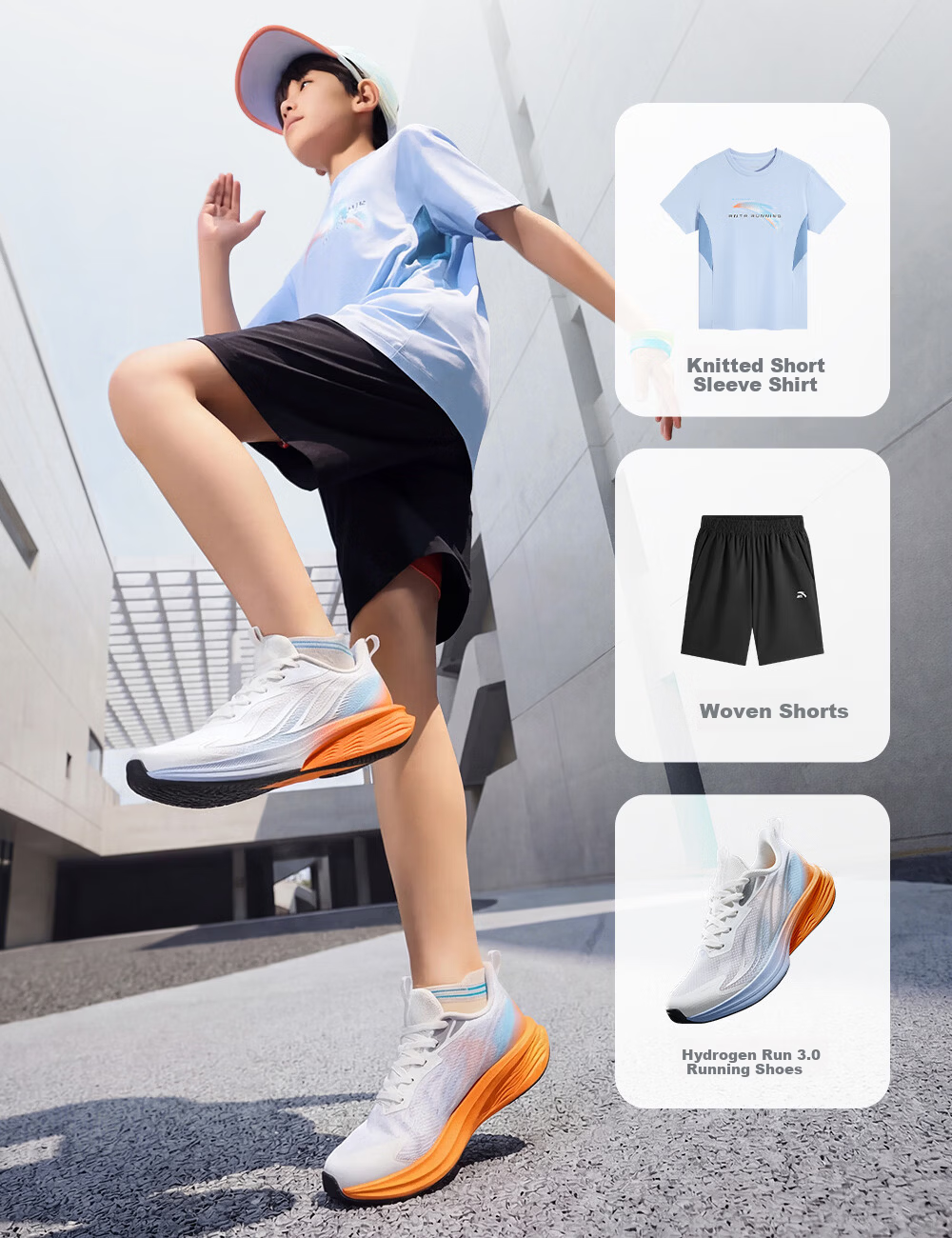 Anta Kids Sports Shoes Hydrogen Run 3 Running Shoes 2026 Summer Boys Breathable Student Running Shoes 312625516 13