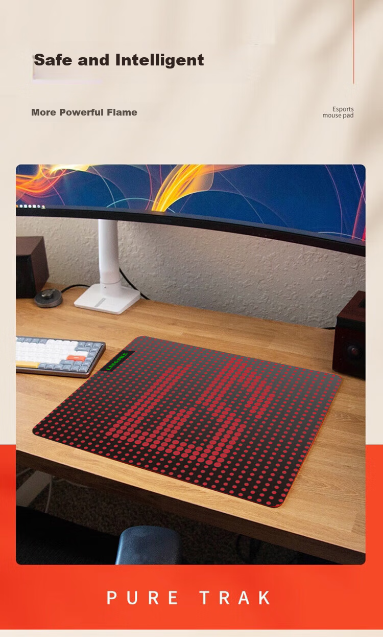 Lingshe Mouse Pad, 300*350*4mm, High-Density Fiber Thin Surface, FPS Gaming Specific, Medium-Sized Edge-Locked Computer Desk Mat for E-Sports Gaming, Laser G208 2