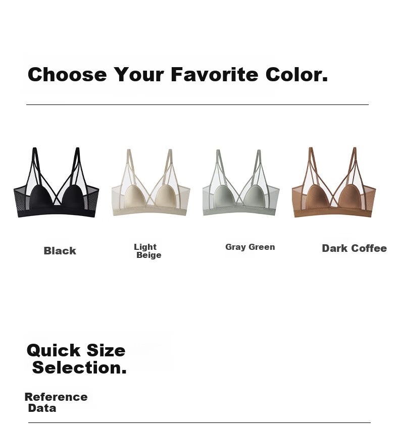 Bandgewoo Pure Desire Lace Thin Breathable French Style Bunny Ear Wireless Bra for Large Bust Slimming 7