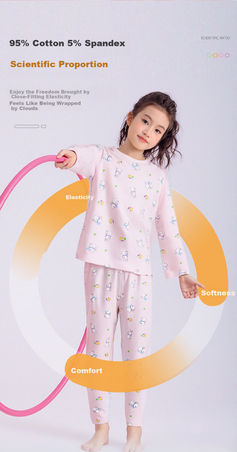YUZHAOLIN Kids Thermal Underwear Set Boys Girls Cotton Pajamas Base Layer Autumn Clothes Original Dinosaur 110 4